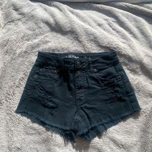 American Eagle black jean shorts